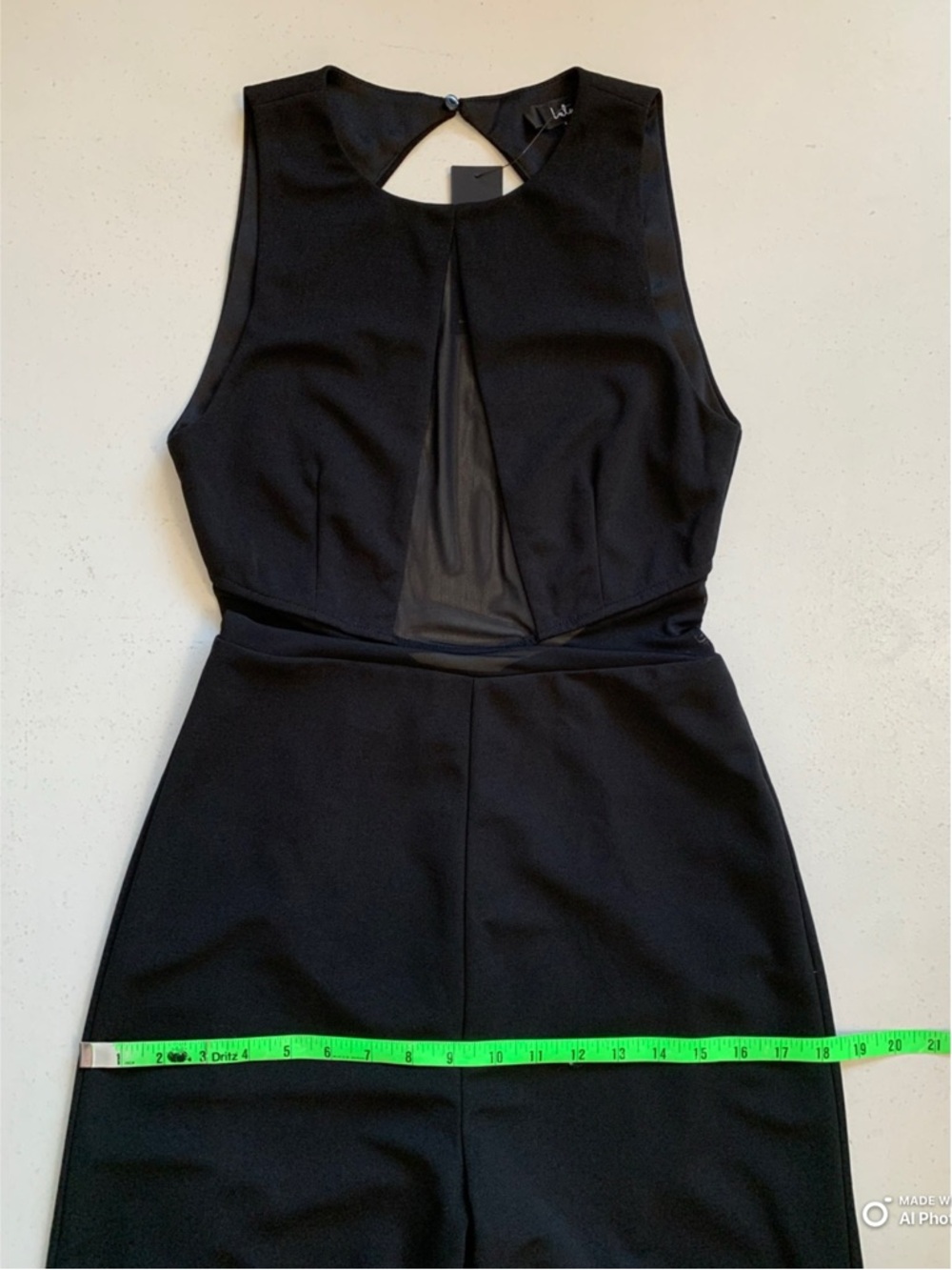 Lulus Small Alluring Perfection Black Mesh Cutout Backless Jumpsuit NWT Formal - Picture 15 of 17